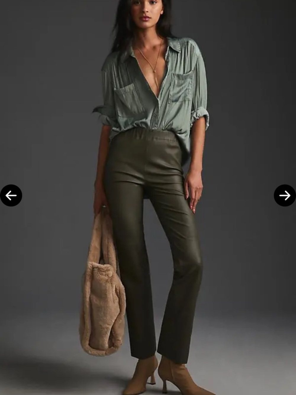 Walter baker genuine leather green Kara pants leggings ex cond sz xs $800 retail